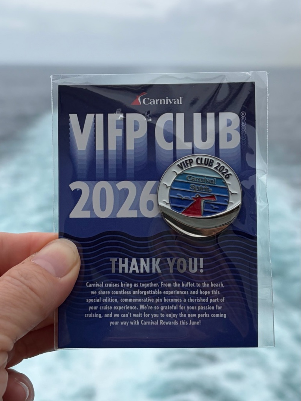 Carnival Spirit VIFP CLUB 2026 Cruise Pin VIFP Platinum Diamond Gift